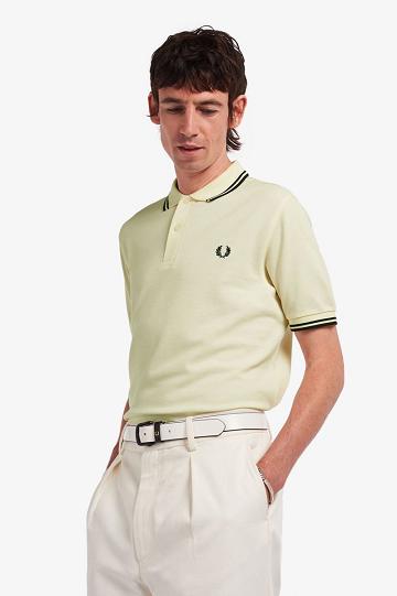 White Fred Perry M3600 Men's Polo Shirts | PH 1416RVDW